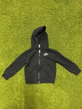 Vintage Nike Jacket Baby 2T 1-2 Years Black Hood Club Fleece Lined Full Zip