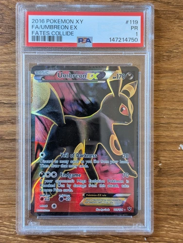 2016 Pokemon XY Fates Collide PSA 1 Umbreon EX #119 Holo FA Full Art FRESH SLAB