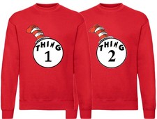 Thing One (1) And Thing Two (2) Herren Damen Kinder Sweatshirt zum Welttag des Buches