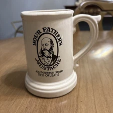 Vtg 70s Your Fathers Mustache Bourbon Street New Orleans Bar Pub Beer Stein Mug