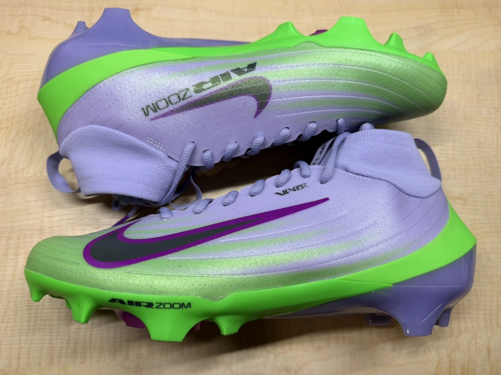 Nike Vapor Pro 1 Football Cleats Green Purple IB8250-500 Men's Size 8.5 New