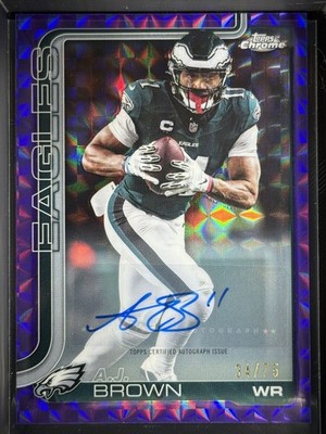 2025 Topps Chrome A.J. Brown Auto Purple Geometric Refractor 34/75