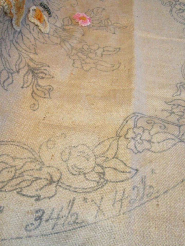 Pearl McGown Original Rug Hooking Burlap 34X 42  #104 Wedgewood Vintage 50s - Image 2 of 4