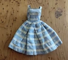 Vtg Barbie Suburban Shopper Blue and White-Striped Dress - Very Good Condition
