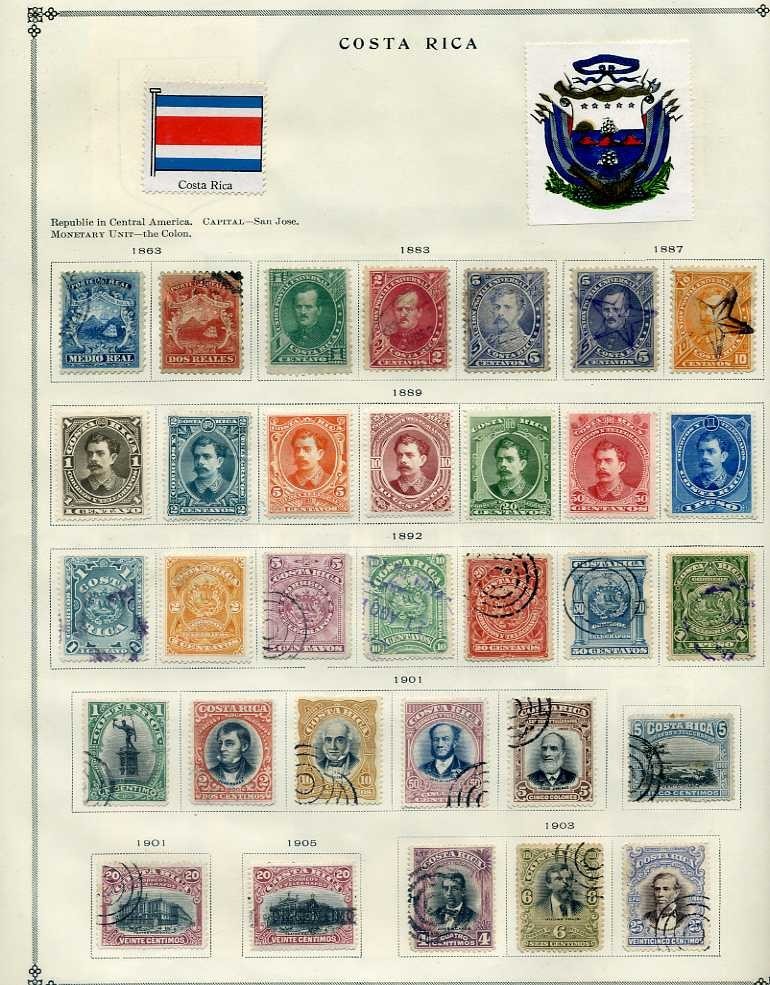 Costa Rica Collection on complete Scott Blue International Page to 1940