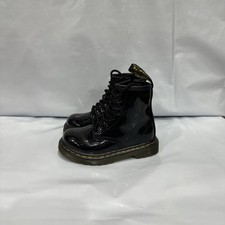 Dr. Martens 1460 15373003 Boots Toddlers 7 Black Patent Leather Lace Up EBS1045