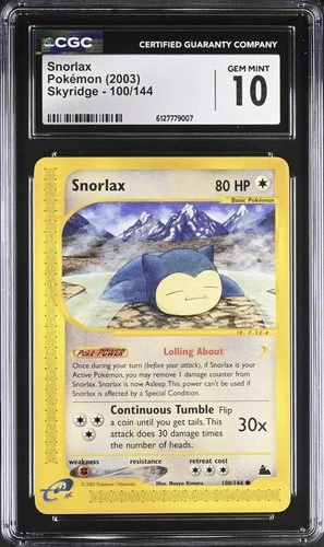 Pokemon Snorlax 100/144 Skyridge - CGC 10