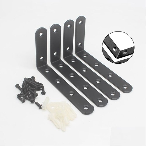 4pcs Household Cast Iron Wall Mounted L Shaped Angle Shelf metal Bracket Support - Picture 12 of 12