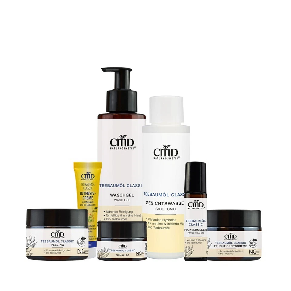 CMD Naturkosmetik - 7er Set Gesichtspflege Set Teebaumöl