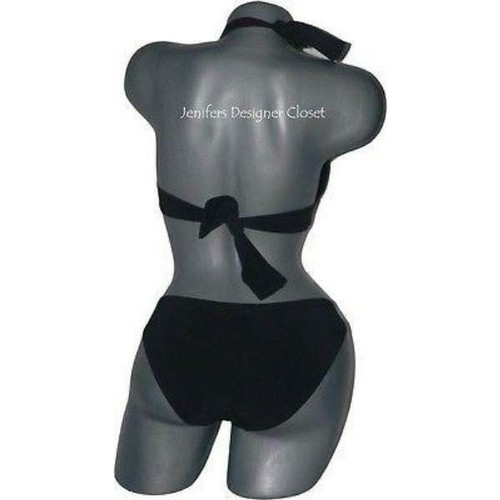 NWT GIDEON OBERSON 8 halter bikini swimsuit black 2PC designer bathing suit - Picture 2 of 2