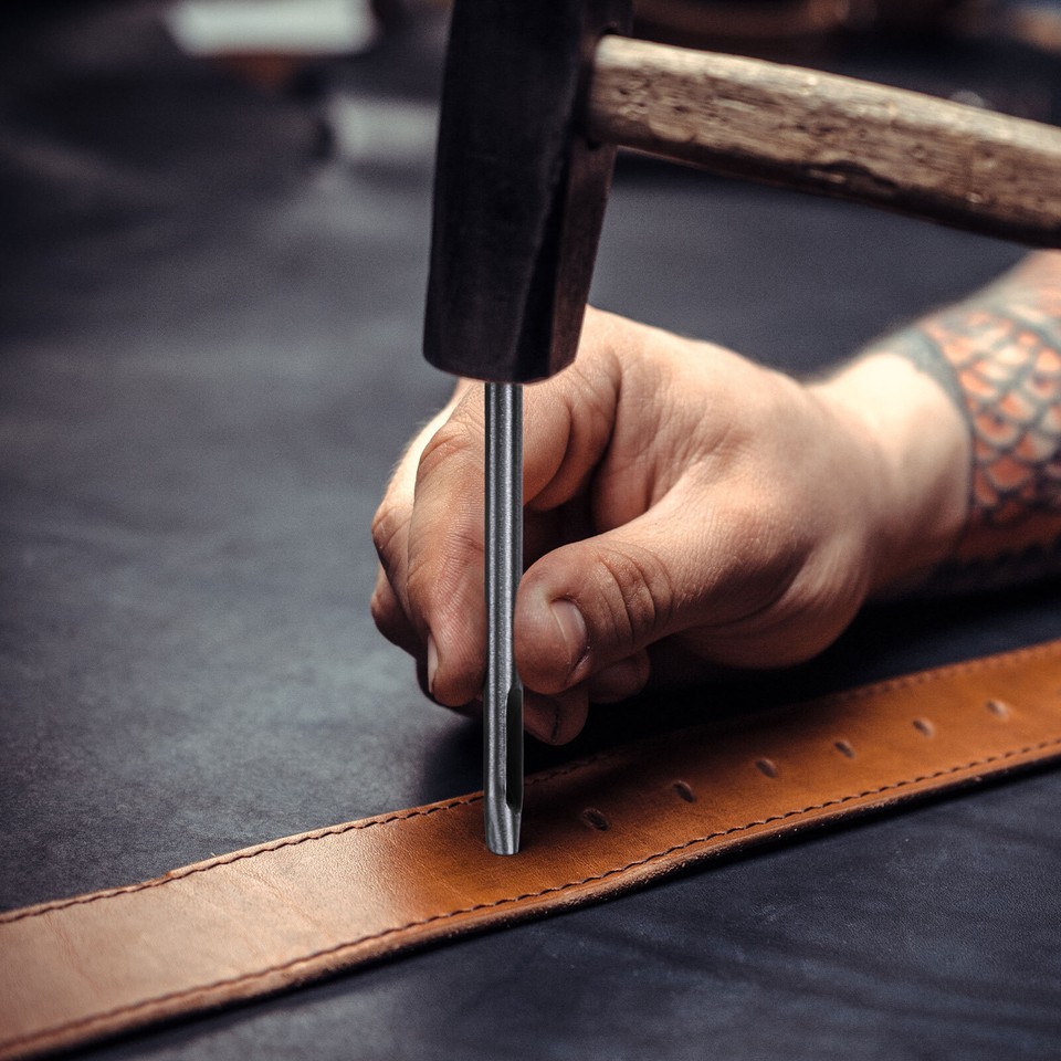 QUARKZMAN Leder-Stanzwerkzeug 25x5mm - Oval Lochstanze Für Gürtel & Armbänder