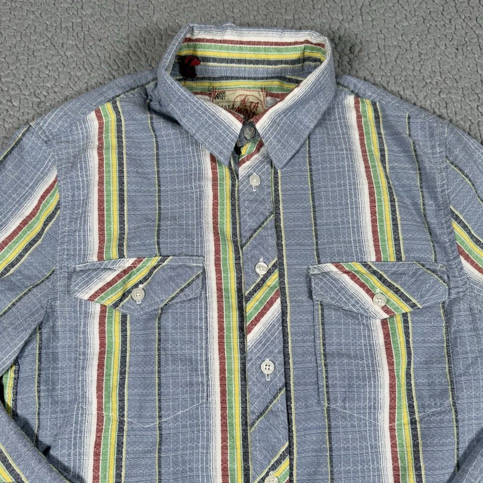 Рубашка мужская Altamont маленькая синяя в полоску Weekender с длинным рукавом - Изображение 2 из 4