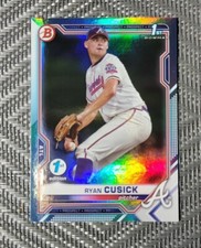 2021 Bowman Draft 1st Edition RYAN CUSICK SKY BLUE FOIL BRAVES BD-27