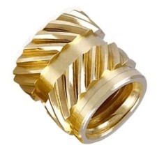 M4 x 8.1mm Threaded Brass Inserts for Plastic - Heat Set - 3D Print - UNHEADED