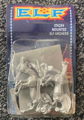 Rare OOP Citadel Miniatures Elf Blister Pack: 074264 Mounted Elf Archers NIB NOS