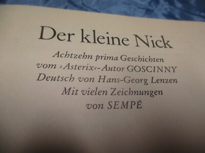 Sempe / Goscinny  ( Texter v. Asterix ) , Der kleine Nick , 1. Auflage 1974 , BB
