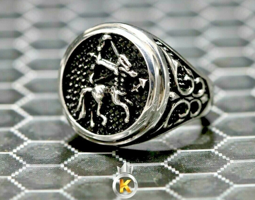 Sagittarius 925 Silver Zodiac Ring Sterling Silver Men 