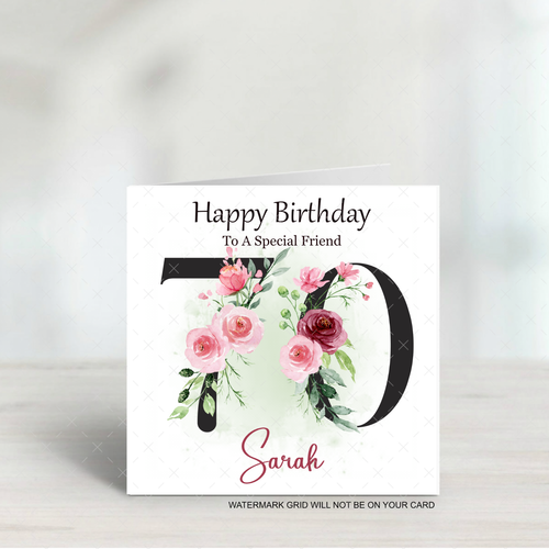Personalised 70th Birthday Card Female Daughter Sister Grandma Friend ...