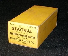 STAONAL RED CRAYONS - BINNEY & SMITH - 5" LENGTH, BOX OF 12, #42 