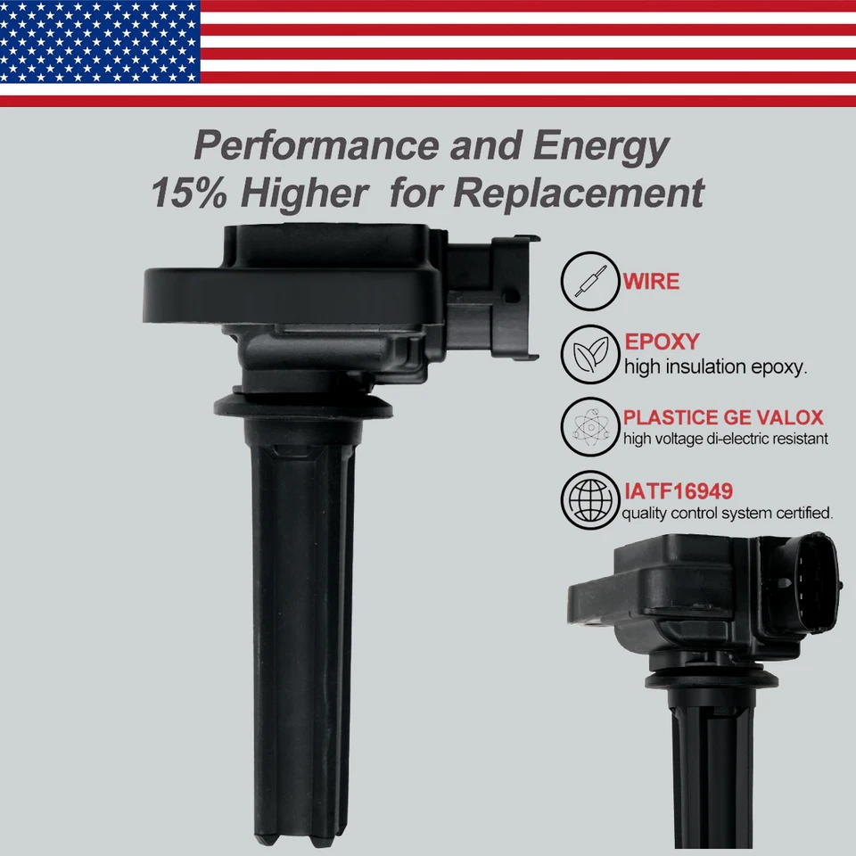 Bobina de encendido y bujía de iridio marca 4X OEM para Saab 9-3 2,0 L 12787707 UF526 Foto 3 de 4