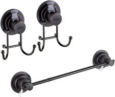 Suction Cup Towel Bar,Removable Modern Vacuum Suction Towel Hooks for Bathroom D