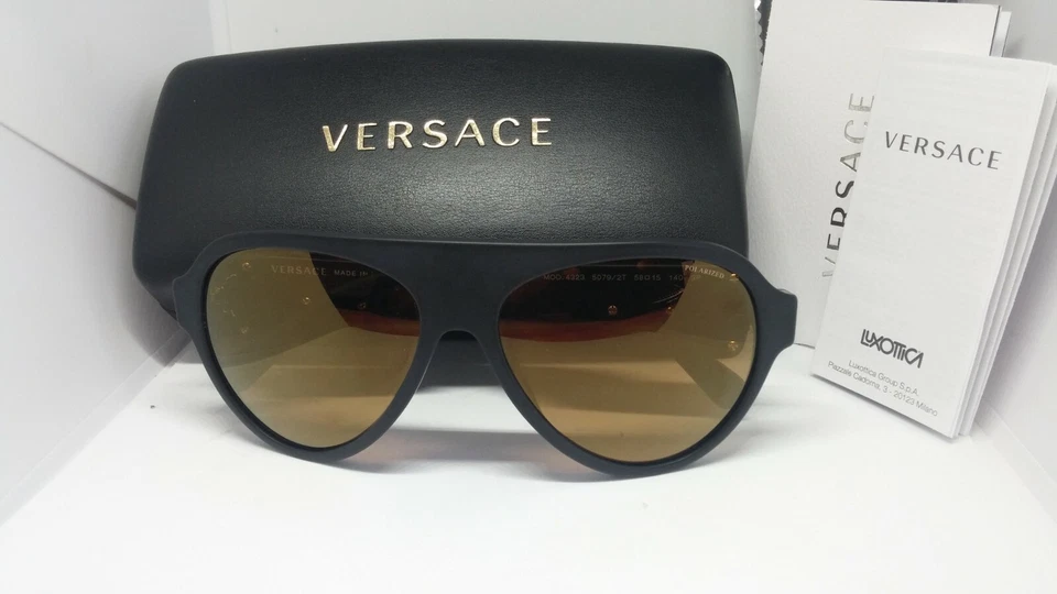 Versace Sunglasses Lunettes de Soleil Unisexe mod.4323 5079/2T Polarized Neuf - Photo 4/4
