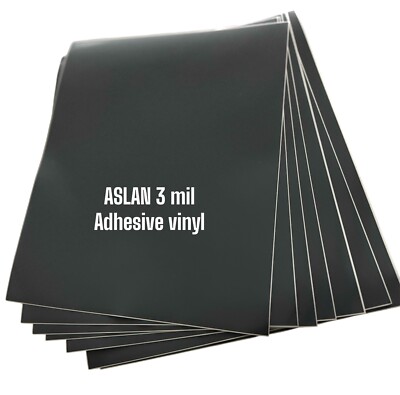 15x Sheets ASLAN 3mil  GRAY  12''x10'' Glossy Vinyl  Adhesive Sheet CRICUT  DECAL