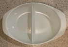 Vintage Pyrex 1063 White Milk Glass  1 1/2 Qt Divided Dish 13”