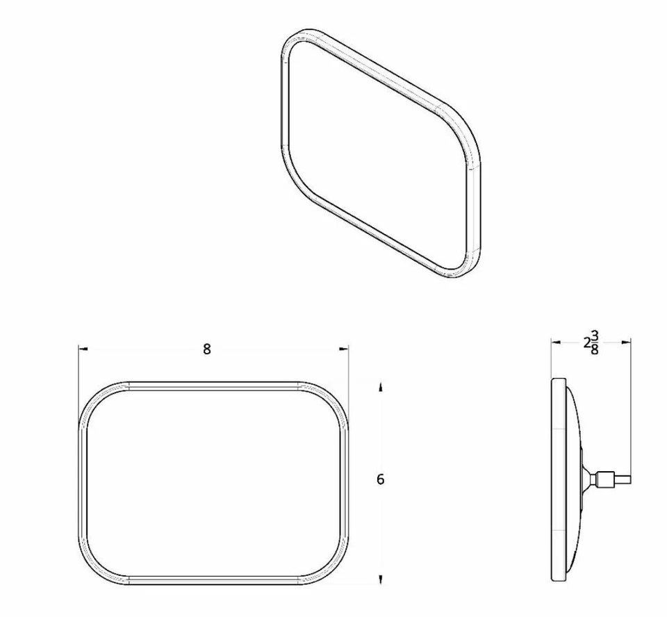 Juego de cabezales de espejo retrovisor United Pacific de acero inoxidable 6" X 8" 1947-1972 camioneta Chevy/GMC Foto 4 de 4