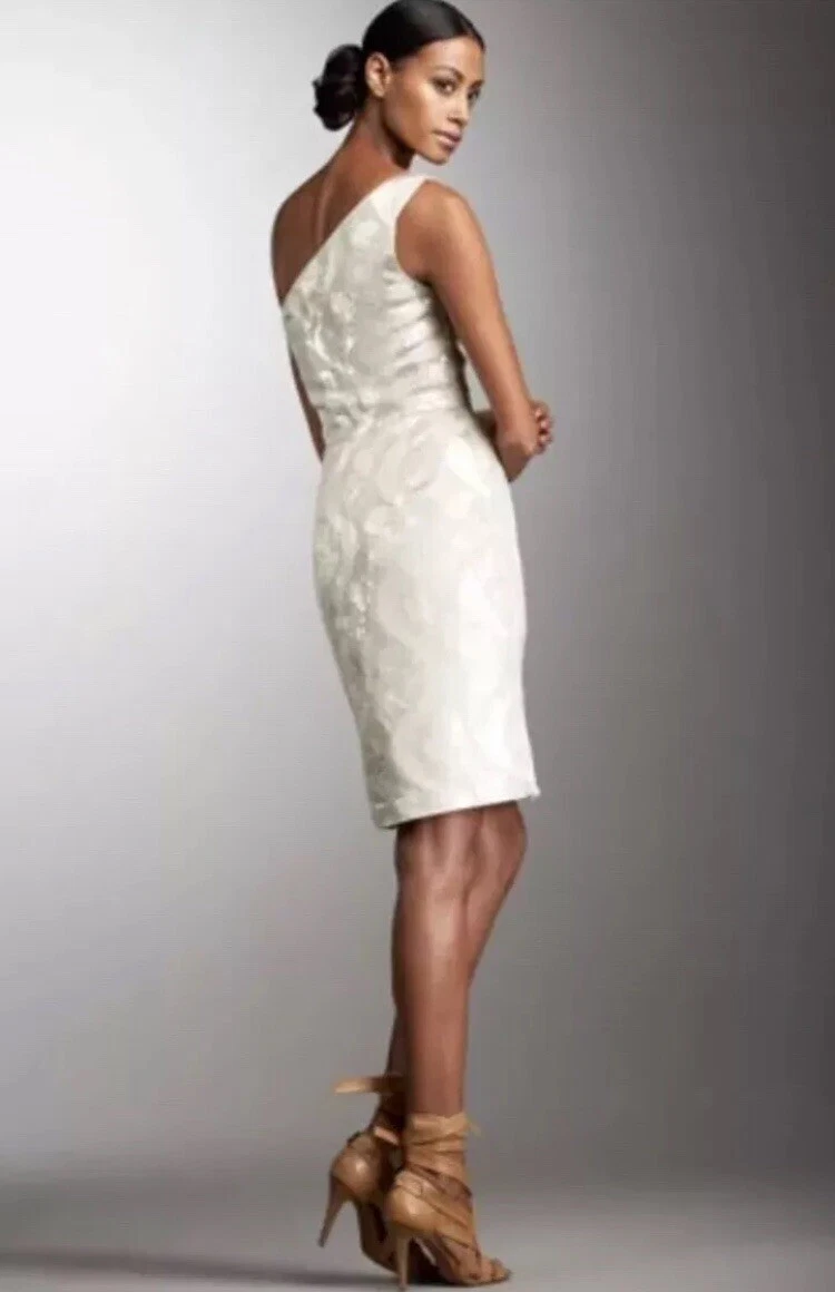 Abito monospalla metallizzato Tory Burch nuovo con etichette prezzo al pubblico $495 "ARDELL" 10