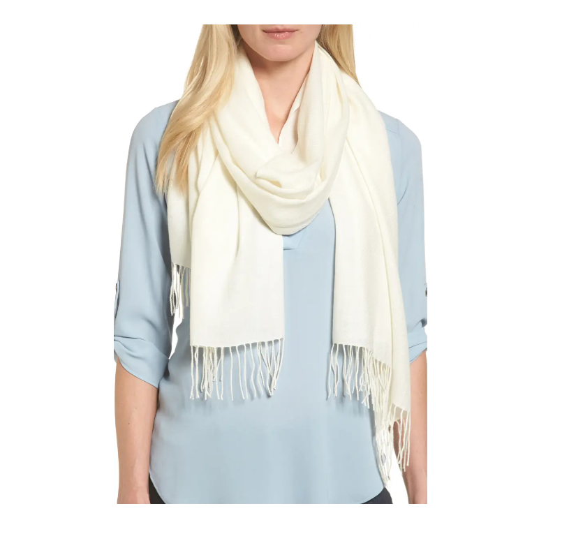 Nordstrom Tissue Weight Cashmere Wool Fringe Scarf, 82