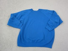 True Vintage Tultex Sweatshirt Womens Large Blue Sweater Blank Made in USA 70s