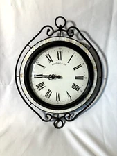 FirsTime & Co. Ivory Pearlized Tile Mosaic & Iron Hanging Clock Nice