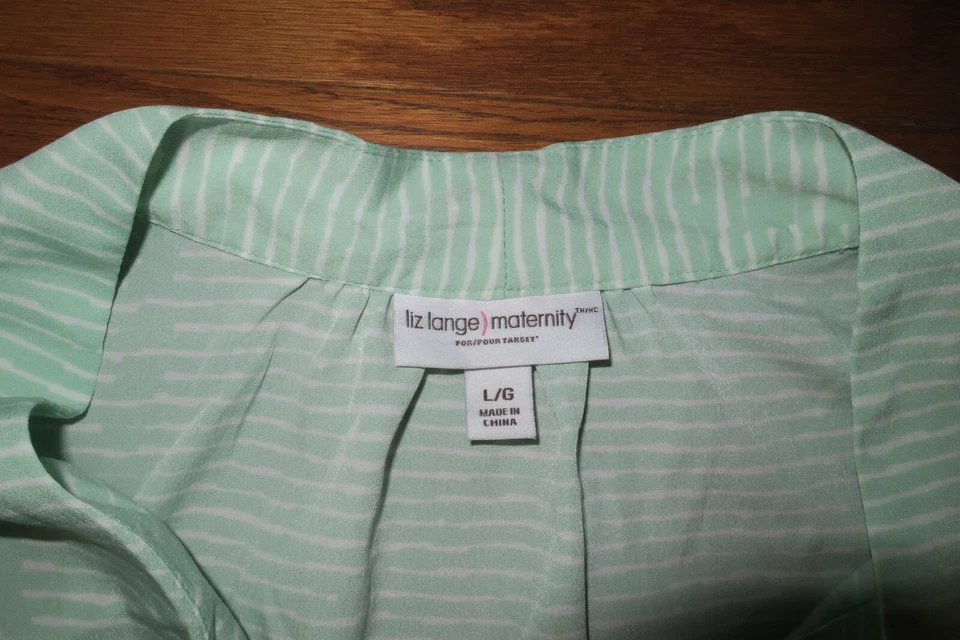 L ❤️ LIZ LANG TARGET ❤️ CAMISA LISTRADA CASUAL BLUSA DE POLIÉSTER MANGA 3/4 - Imagem 4 de 4