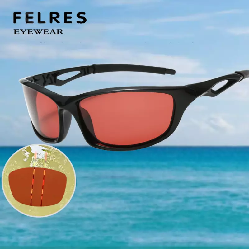 Polarized Red Lens Fishing Sunglasses For Men Watch Fish Float