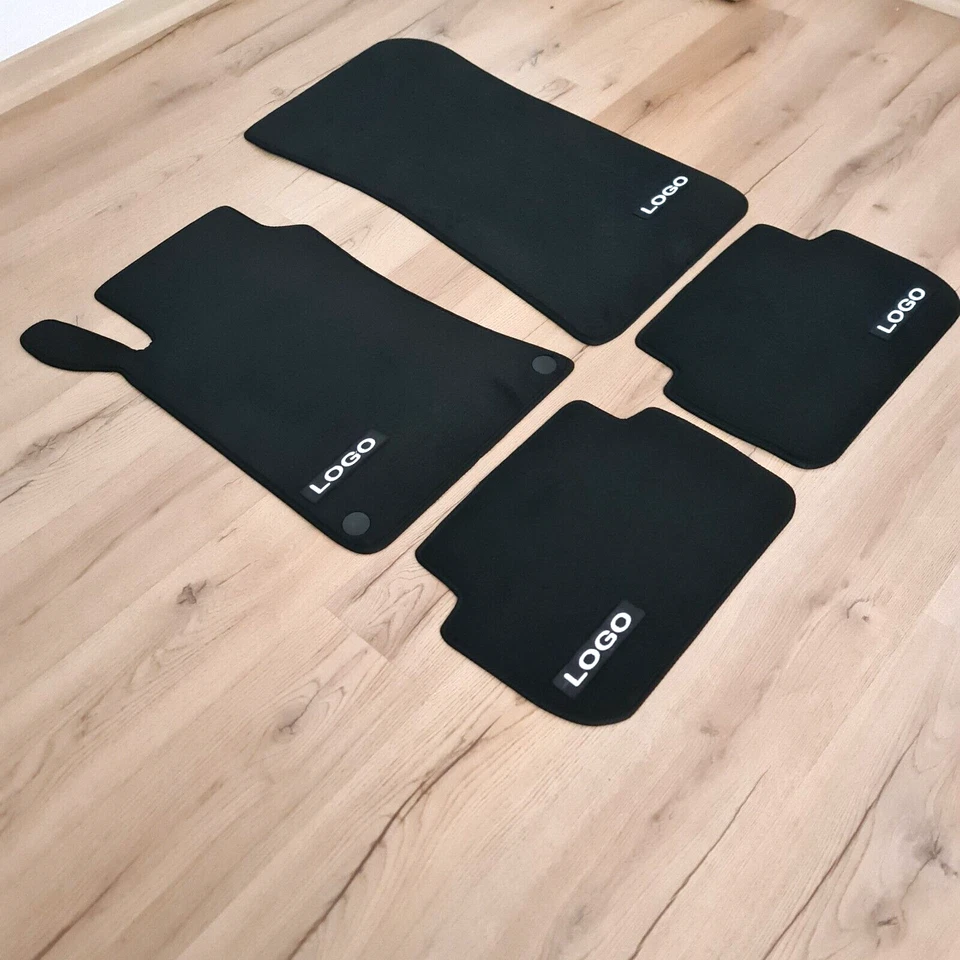 Alfombrillas coche terciopelo para AMG Mercedes CLK C209 impermeables revestimientos de alfombras negras Foto 4 de 4