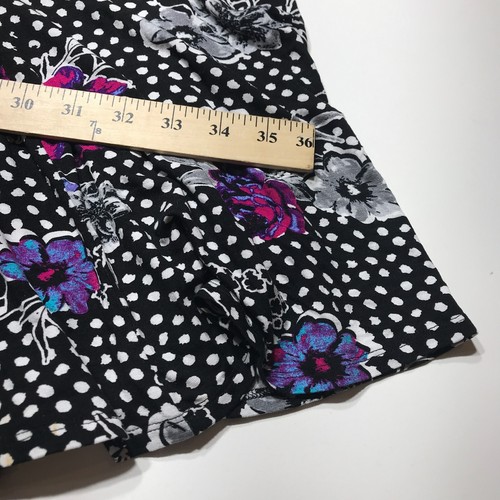 Torrid Skirt Womens Size 3 Black White Dot Floral Print Pull On Stretch Swing - Picture 13 of 13