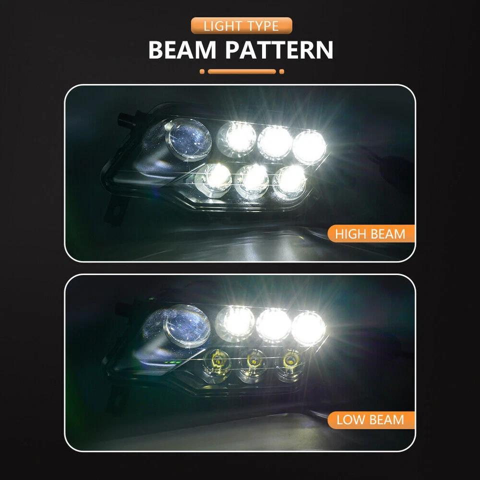 2X Faro LED Alto/Bajo para Honda Pioneer 1000 Rancher 420 Foreman 500/Rubicon Foto 3 de 4