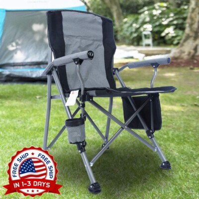 Silla De Camping Plegable Portátil Resistente Con Portavasos y Bolsa De Transpor