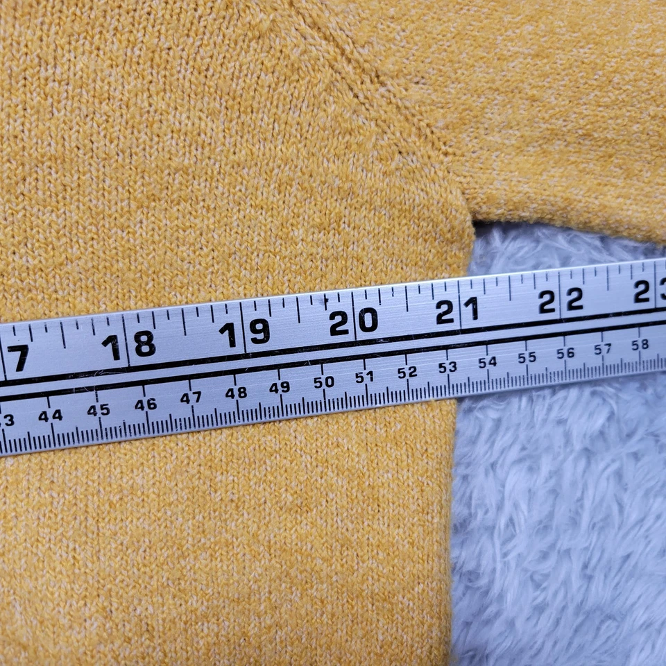 Suéter Tahari Mujer Grande Dorado Amarillo Tejido Capucha Cuello Manga Larga Suave Foto 3 de 4