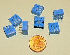 5x 470k, 470 kOhm, 470 k&Omega; Dickschicht Regler Trimmer, liegend, klein, NOS, DDR
