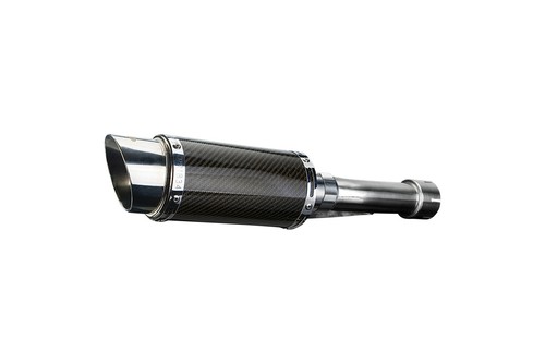 Kit silenciador de escape de carbono redondo de 8" sin cordones Honda GB400TT 1985-1989 - Imagen 2 de 5