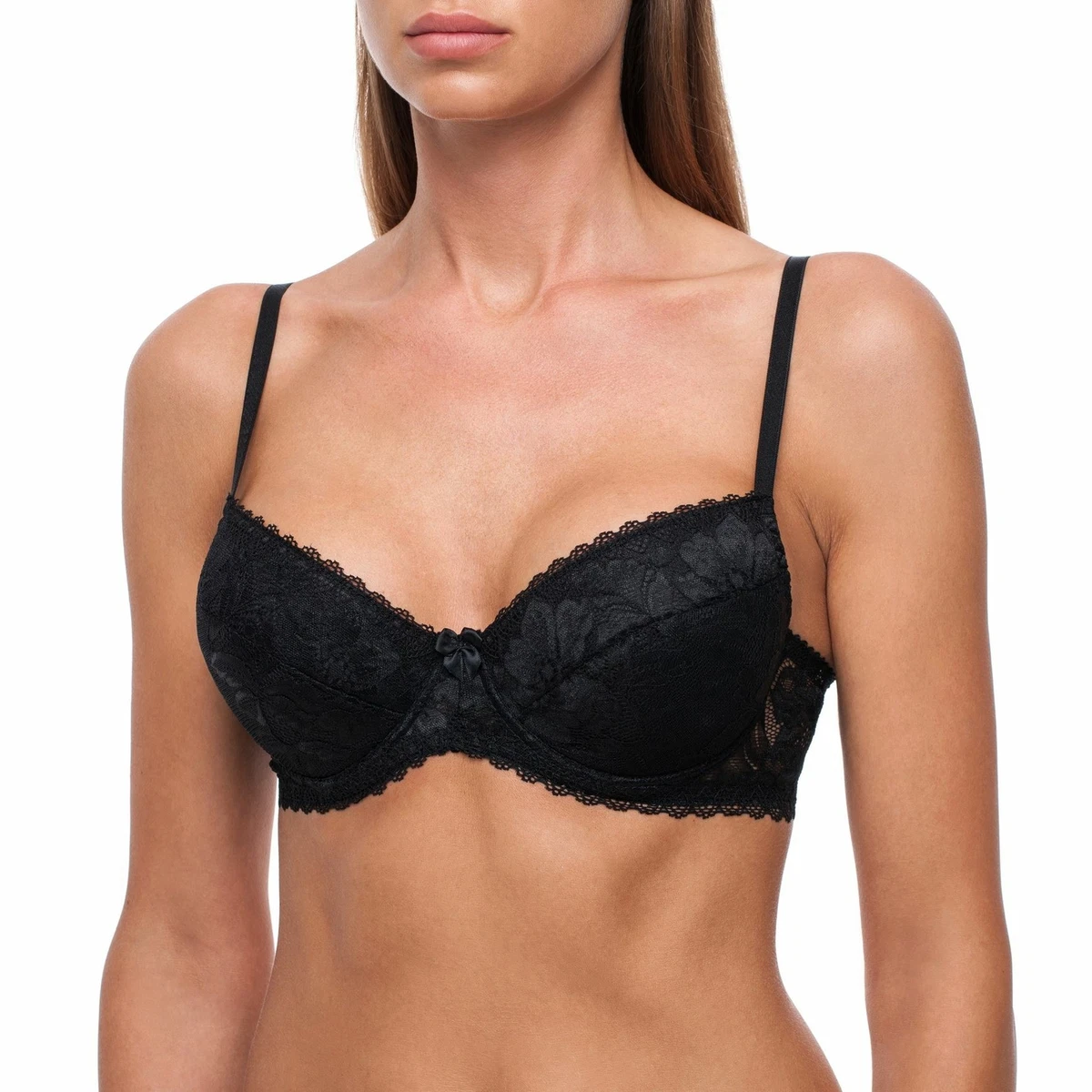 Padded Bra Push-Up T-Shirt Demi Lace Underwire Plunge Sexy Comfortable Half  Cup