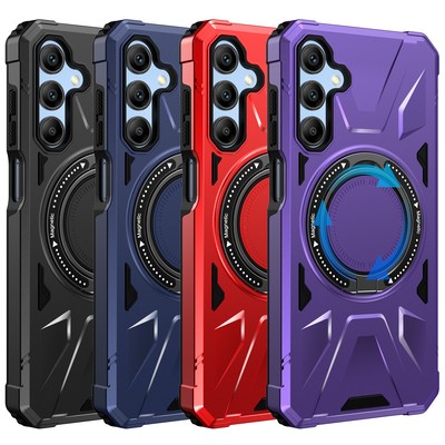 For Samsung Galaxy A15 A55 5G Magsafe Magnetic Case Shockproof Stand Phone Cover