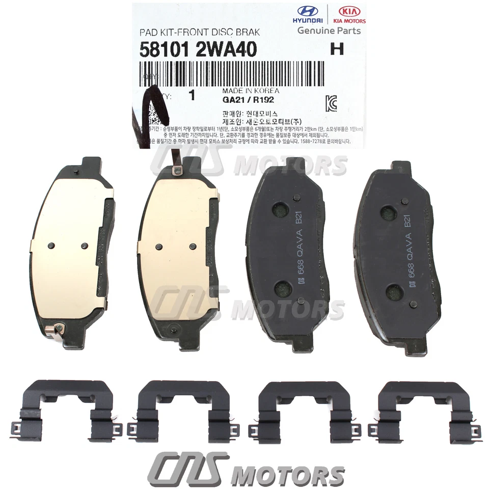 ⭐GENUINE⭐ Front Disc Brake Pad Kit for 2017-2019 Hyundai Santa Fe 581012WA40 - Image 3 of 4