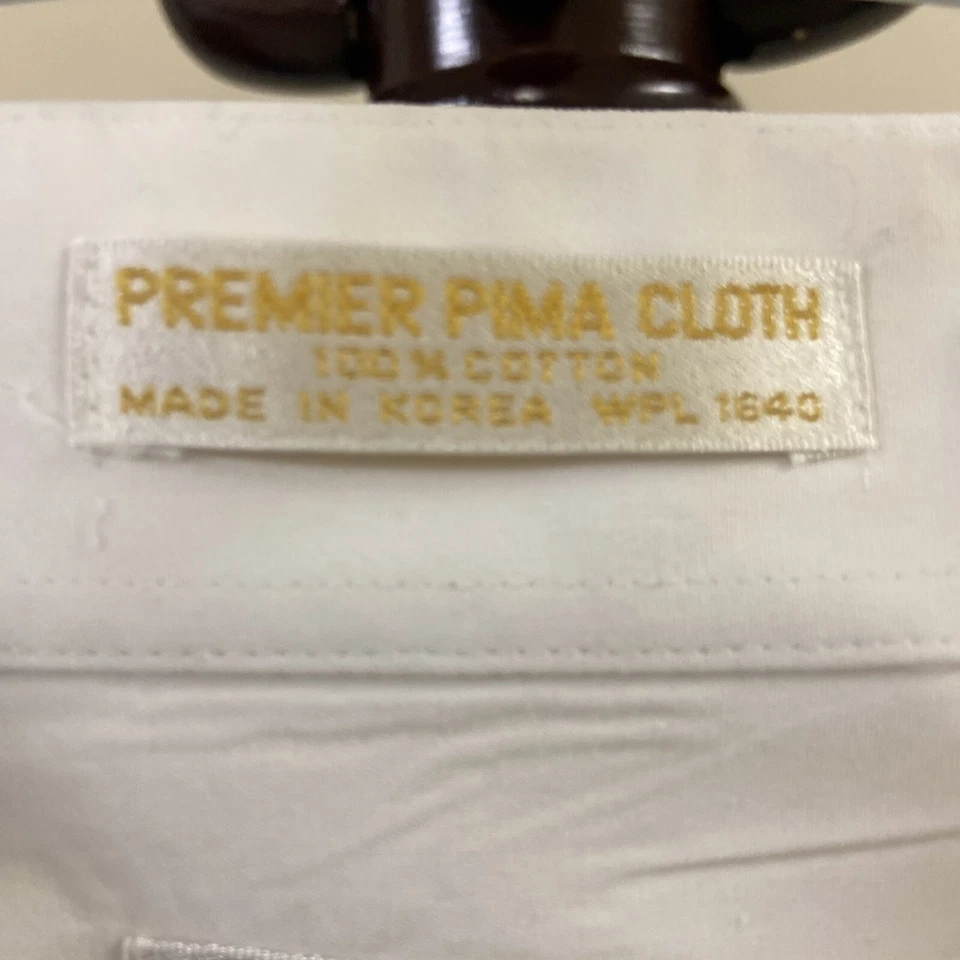 Bill Blass Eveningwear Men's 17 1/2  White Long Sleeve Pleated Shirt Pima Cloth - Image 2 of 4