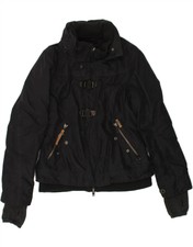 Khujo Womens Hooded Padded Jacket Uk 18 Xl Black Polyester Bm09