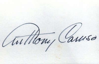 STAR TREK Autograph ANTHONY CARUSO Signed 3X5 Index Card w/ COA Boss Bela Oxmyx