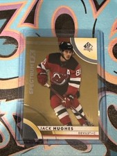 Jack Hughes 50/50 Spectrum FX Gold Bounty 2023-24 Upper Deck SP Authentic (PH)