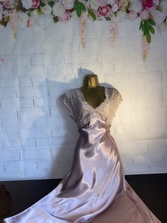 BEAUTIFUL BHS LIQUID SATIN NEGLIGEE/ NIGHTDRESS PINK SIZE 14